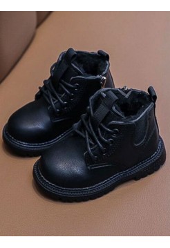 Дитячі зимові черевики на шнурівці чорні